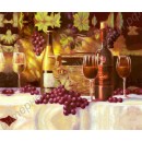 Виноград и красное вино, масло, холст